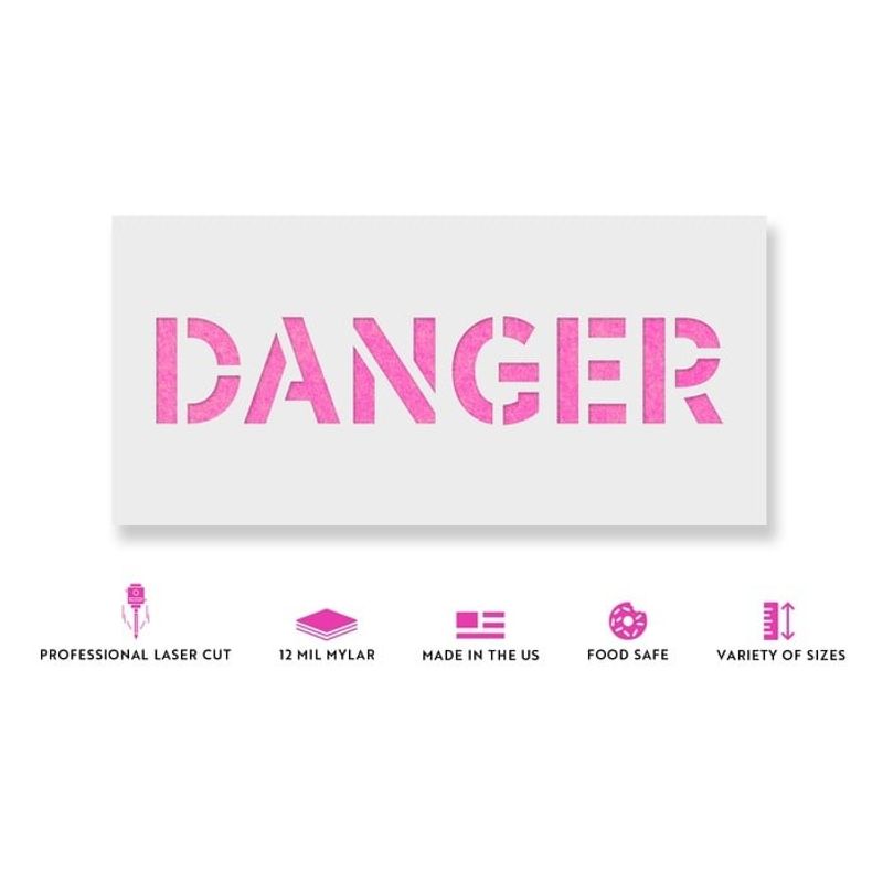 Casa si Gradina - Decoratiuni - DIY - Sabloane decorative pereti - Sablon Perete vopsire, tencuiala 0.7mm Danger Sign Refolosibil, model MXSP7238, 500 x 500 mm, 0.70mm - Infinity.ro