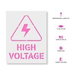 Casa si Gradina - Decoratiuni - DIY - Sabloane decorative pereti - Sablon Perete vopsire, tencuiala 0.7mm High Voltage Symbol Refolosibil, model MXSP7232, 900 x 900 mm, 0.70mm - Infinity.ro