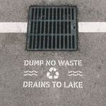 Casa si Gradina - Decoratiuni - DIY - Sabloane decorative pereti - Sablon Perete vopsire, tencuiala 0.7mm No Dumping Drains to Lake Refolosibil, model MXSP7248, 900 x 900 mm, 0.70mm - Infinity.ro