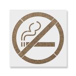 Casa si Gradina - Decoratiuni - DIY - Sabloane decorative pereti - Sablon Perete vopsire, tencuiala 0.7mm No Smoking Refolosibil, model MXSP7233, 300 x 300 mm, 0.70mm - Infinity.ro