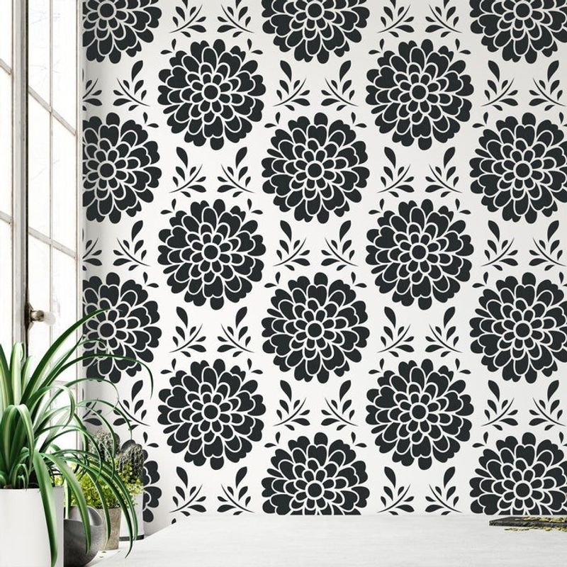 Casa si Gradina - Decoratiuni - DIY - Sabloane decorative pereti - Sablon 900x600x0.7mm All-Over Dahlia Refolosibil, model MXSP7017 - Infinity.ro