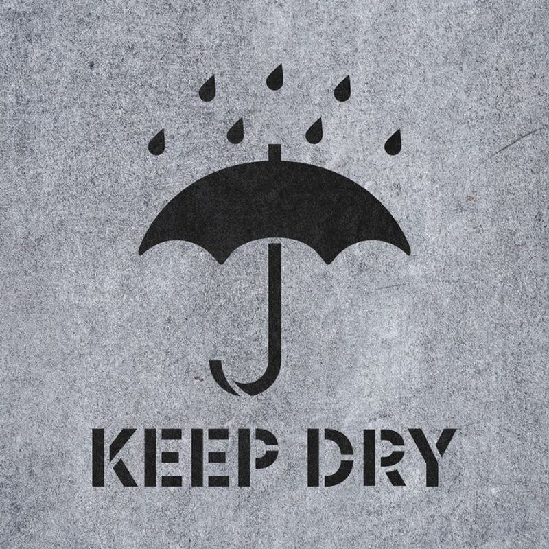 Casa si Gradina - Decoratiuni - DIY - Sabloane decorative pereti - Sablon Perete vopsire, tencuiala 0.7mm Keep Dry Symbol Refolosibil, model MXSP7240, 100 x 100 mm, 0.70mm - Infinity.ro