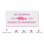 Casa si Gradina - Decoratiuni - DIY - Sabloane decorative pereti - Sablon Perete vopsire, tencuiala 0.7mm No Dumping Drains to Waterway Refolosibil, model MXSP7216, 900 x 900 mm, 0.70mm - Infinity.ro