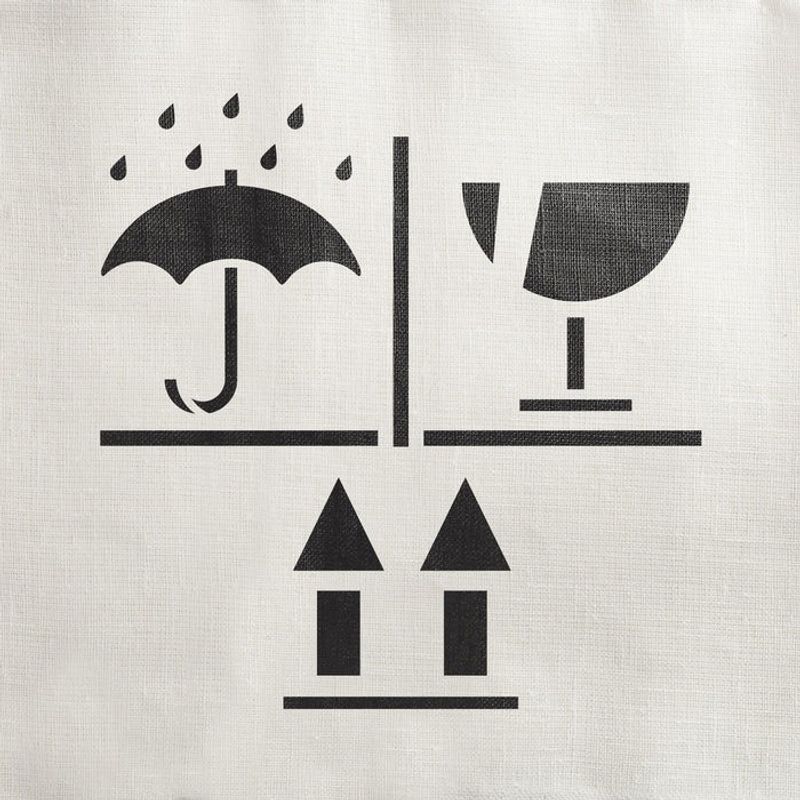 Casa si Gradina - Decoratiuni - DIY - Sabloane decorative pereti - Sablon Perete vopsire, tencuiala 0.7mm Keep Dry Fragile Up Refolosibil, model MXSP7241, 600 x 600 mm, 0.70mm - Infinity.ro