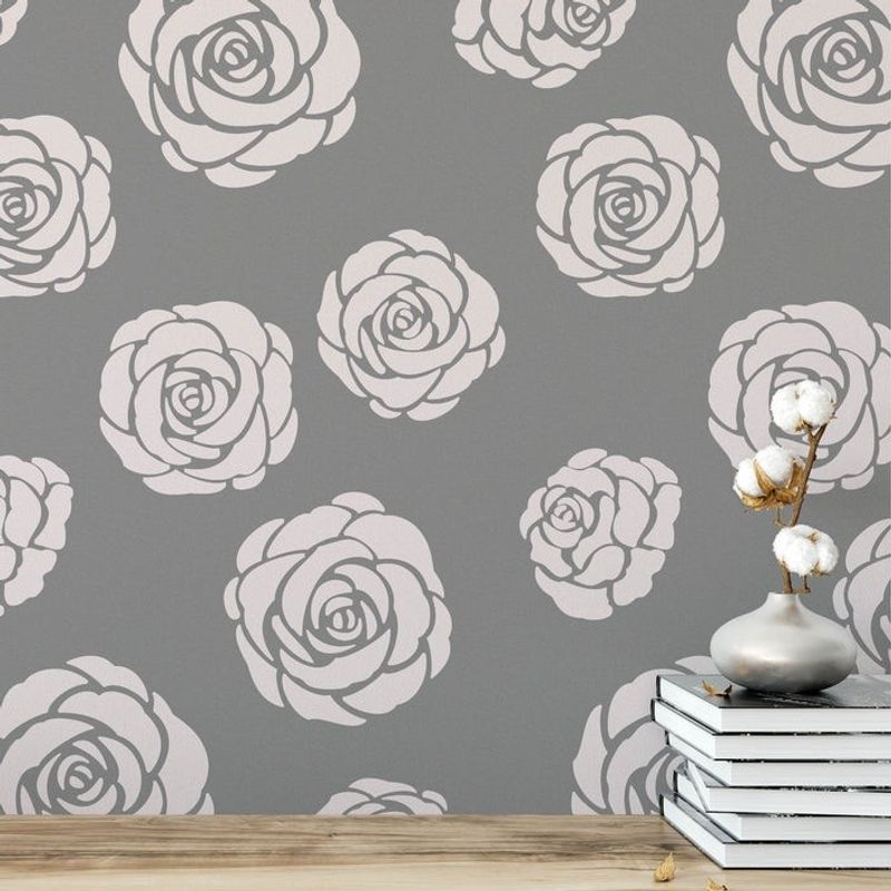 Casa si Gradina - Decoratiuni - DIY - Sabloane decorative pereti - Sablon 900x600x0.7mm Roses Refolosibil, model MXSP7028 - Infinity.ro