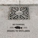 Casa si Gradina - Decoratiuni - DIY - Sabloane decorative pereti - Sablon Perete vopsire, tencuiala 0.7mm No Dumping Drains to Wetlands Refolosibil, model MXSP7243, 300 x 300 mm, 0.70mm - Infinity.ro