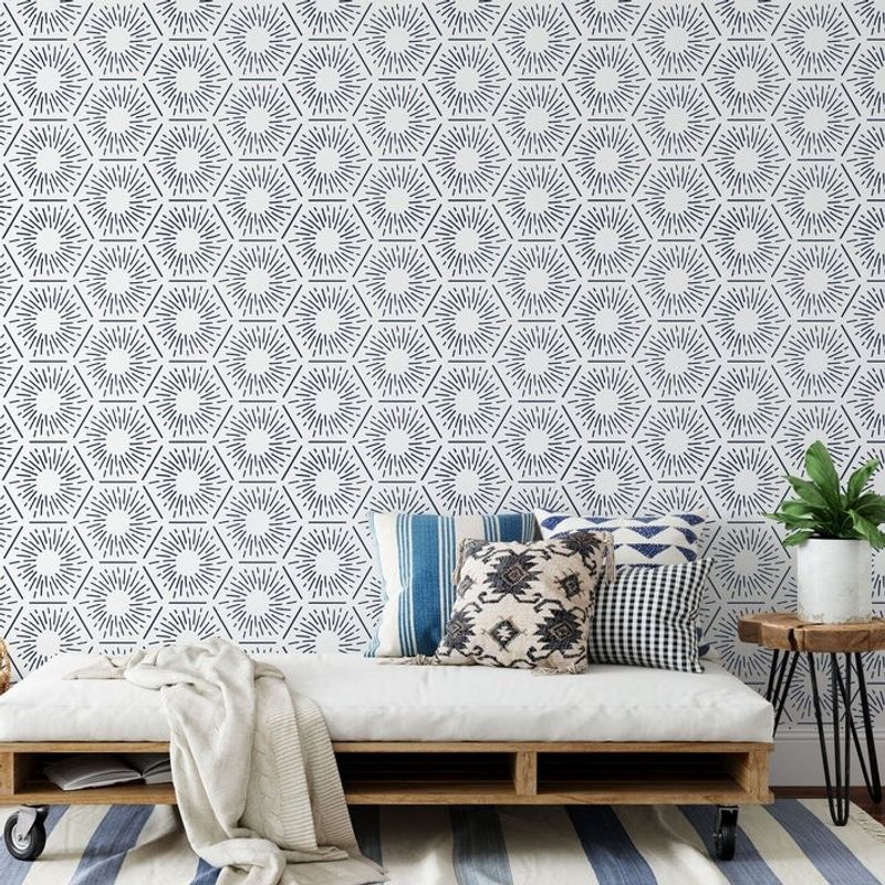 Casa si Gradina - Decoratiuni - DIY - Sabloane decorative pereti - Sablon 890x580x0.7mm Hexagon Refolosibil, model MXSP7034 - Infinity.ro