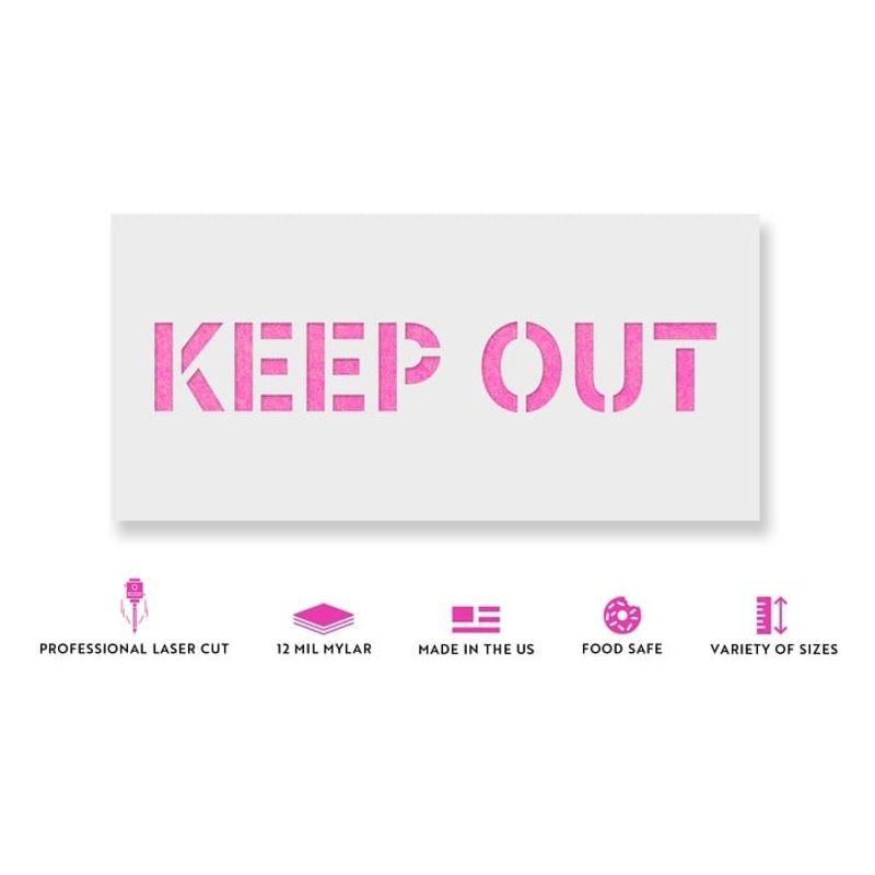 Casa si Gradina - Decoratiuni - DIY - Sabloane decorative pereti - Sablon Perete vopsire, tencuiala 0.7mm Keep Out Sign Refolosibil, model MXSP7245, 500 x 500 mm, 0.70mm - Infinity.ro