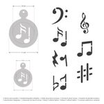 Casa si Gradina - Decoratiuni - DIY - Sabloane decorative pereti - Set 14 sabloane decorare cafea 22 si 7 cm 0.5mm Note muzicale model MXSP7351 - Infinity.ro