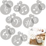 Casa si Gradina - Decoratiuni - DIY - Sabloane decorative pereti - Set 14 sabloane decorare cafea 22 si 7 cm 0.5mm Note muzicale model MXSP7351 - Infinity.ro