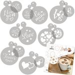 Casa si Gradina - Decoratiuni - DIY - Sabloane decorative pereti - Set 14 sabloane decorare cafea 19 si 7 cm 0.5mm Dragoste model MXSP7348 - Infinity.ro