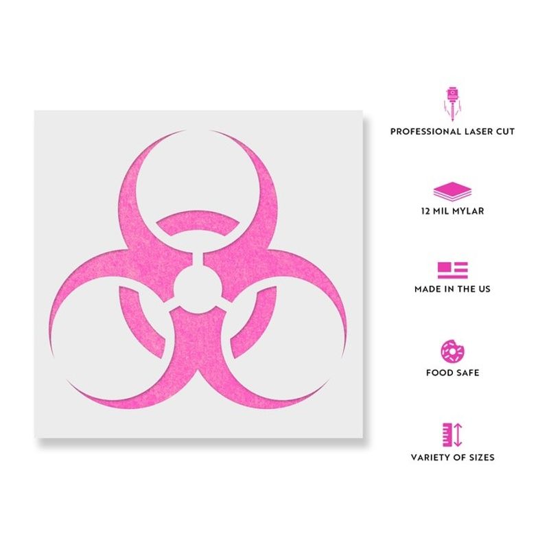 Casa si Gradina - Decoratiuni - DIY - Sabloane decorative pereti - Sablon Perete vopsire, tencuiala 0.7mm Biohazard Refolosibil, model MXSP7208, 100 x 100 mm, 0.70 mm - Infinity.ro