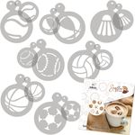 Casa si Gradina - Decoratiuni - DIY - Sabloane decorative pereti - Set 14 sabloane decorare cafea 28 si 7 cm 0.5mm Sport model MXSP7357 - Infinity.ro