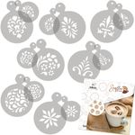 Casa si Gradina - Decoratiuni - DIY - Sabloane decorative pereti - Set 14 sabloane decorare cafea 24 si 7 cm 0.5mm Ornament model MXSP7353 - Infinity.ro