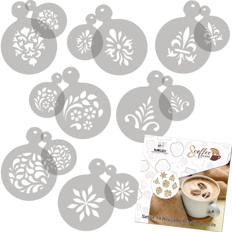 Casa si Gradina - Decoratiuni - DIY - Sabloane decorative pereti - Set 14 sabloane decorare cafea 24 si 7 cm 0.5mm Ornament model MXSP7353 - Infinity.ro