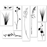 Casa si Gradina - Decoratiuni - DIY - Sabloane decorative pereti - Set 9 sabloane Perete vopsire, tencuiala Meadow dimensiune 528 mm grosime 0,7mm model MXSP7376 - Infinity.ro