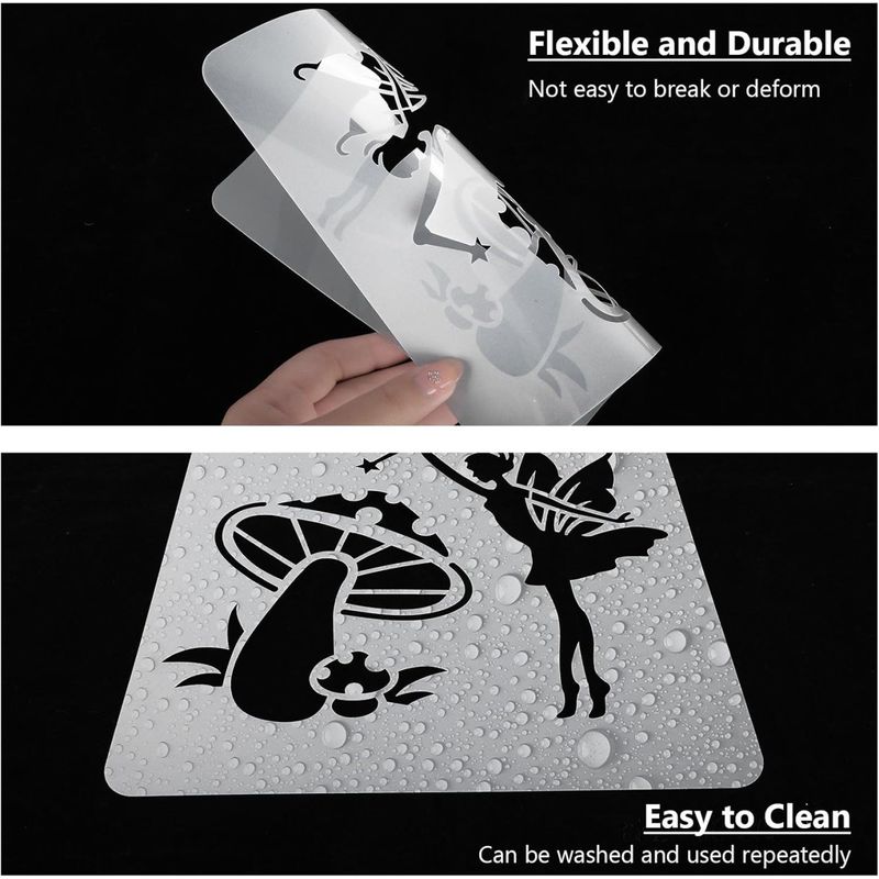 Casa si Gradina - Decoratiuni - DIY - Sabloane decorative pereti - Set 12 Sabloane zane pentru pictura, dimensiune 200x200 mm grosime 0,5mm model MXSP7386 - Infinity.ro