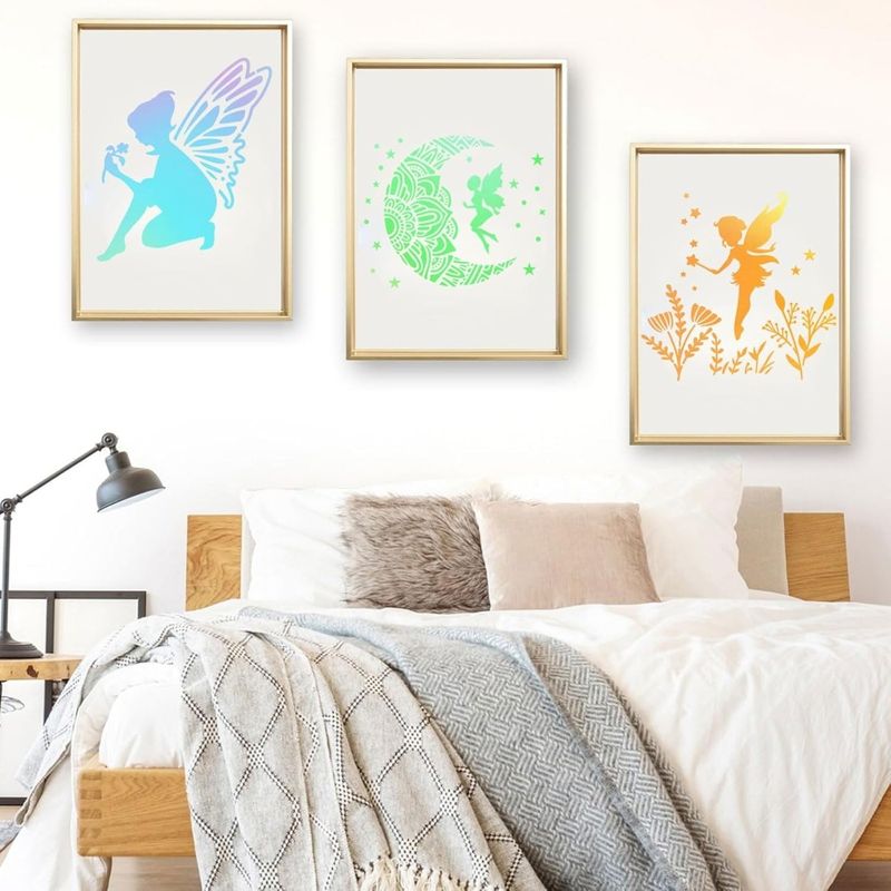 Casa si Gradina - Decoratiuni - DIY - Sabloane decorative pereti - Set 12 Sabloane zane pentru pictura, dimensiune 200x200 mm grosime 0,5mm model MXSP7386 - Infinity.ro