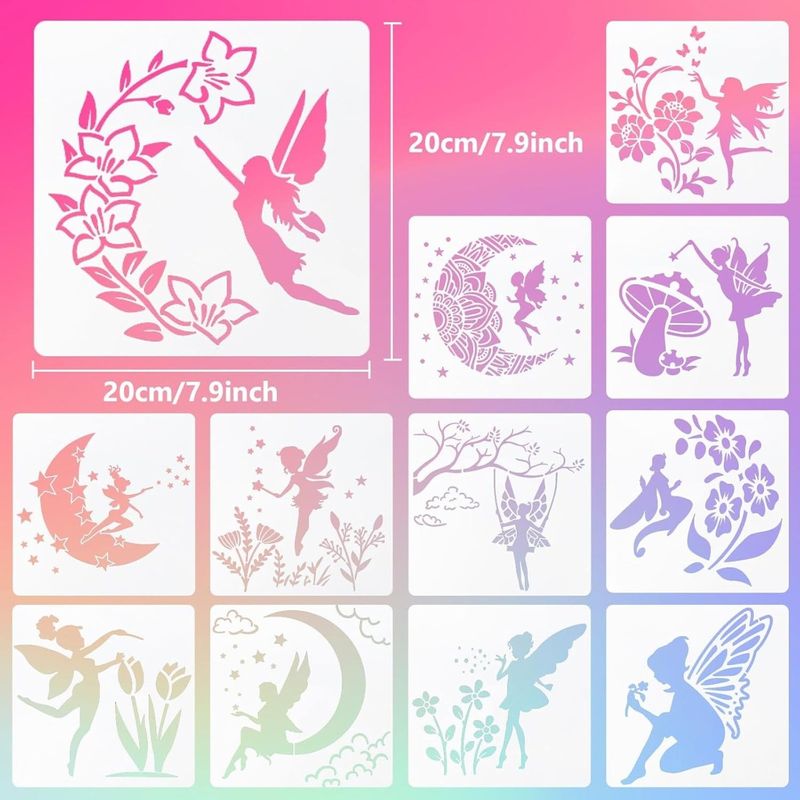 Casa si Gradina - Decoratiuni - DIY - Sabloane decorative pereti - Set 12 Sabloane zane pentru pictura, dimensiune 200x200 mm grosime 0,5mm model MXSP7386 - Infinity.ro