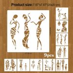 Casa si Gradina - Decoratiuni - DIY - Sabloane decorative pereti - Set 9 sabloane Tribale Africane dimensiune 200x200 mm grosime 0,5mm Maxrom model MXSP7385 - Infinity.ro