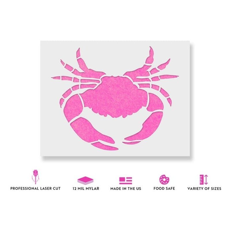 Casa si Gradina - Decoratiuni - DIY - Sabloane decorative pereti - Sablon Perete vopsire, tencuiala 0.7mm Crab Maryland model MXSP7409, 1000 x 1000 mm - Infinity.ro