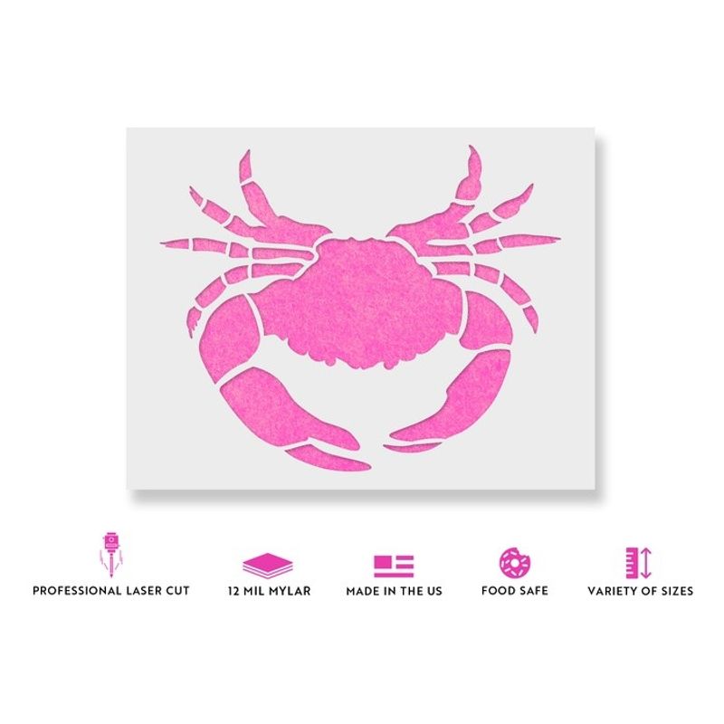 Casa si Gradina - Decoratiuni - DIY - Sabloane decorative pereti - Sablon Perete vopsire, tencuiala 0.7mm Crab Maryland model MXSP7409, 100 x 100 mm - Infinity.ro