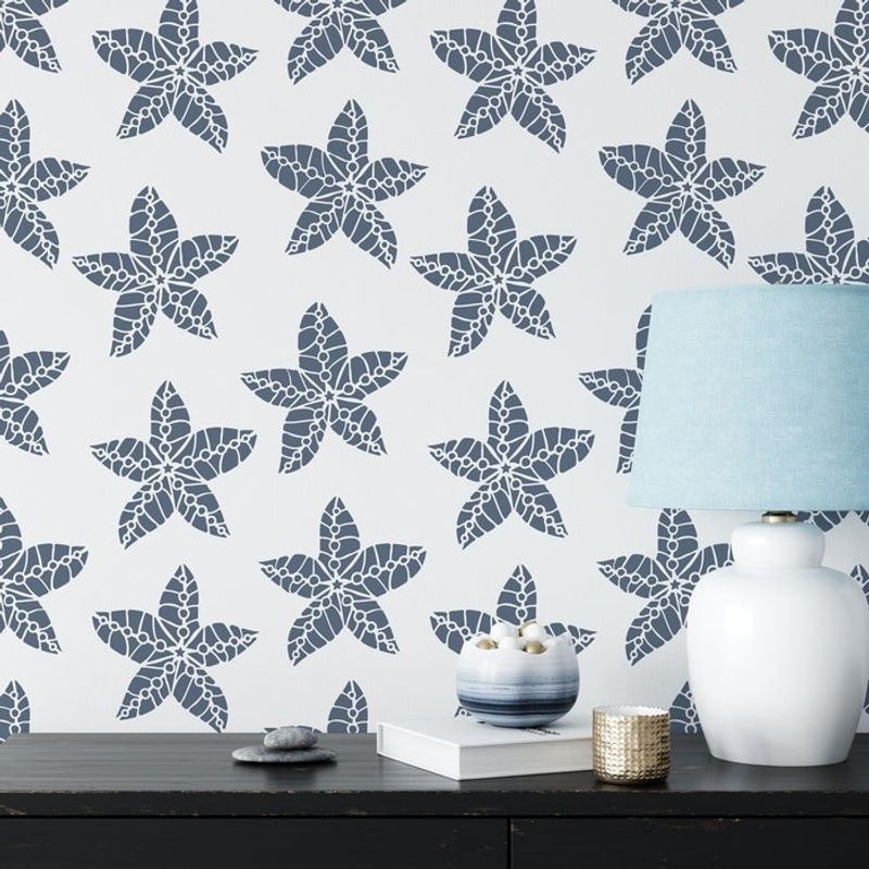 Casa si Gradina - Decoratiuni - DIY - Sabloane decorative pereti - Sablon Perete vopsire, tencuiala 900x600x0.7mm Starfish Refolosibil, model MXSP7125 - Infinity.ro