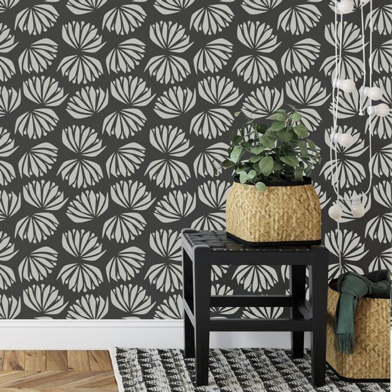 Casa si Gradina - Decoratiuni - DIY - Sabloane decorative pereti - Sablon Perete vopsire, tencuiala 900x600x0.7mm Scandinavian Thistle Refolosibil, model MXSP7126 - Infinity.ro