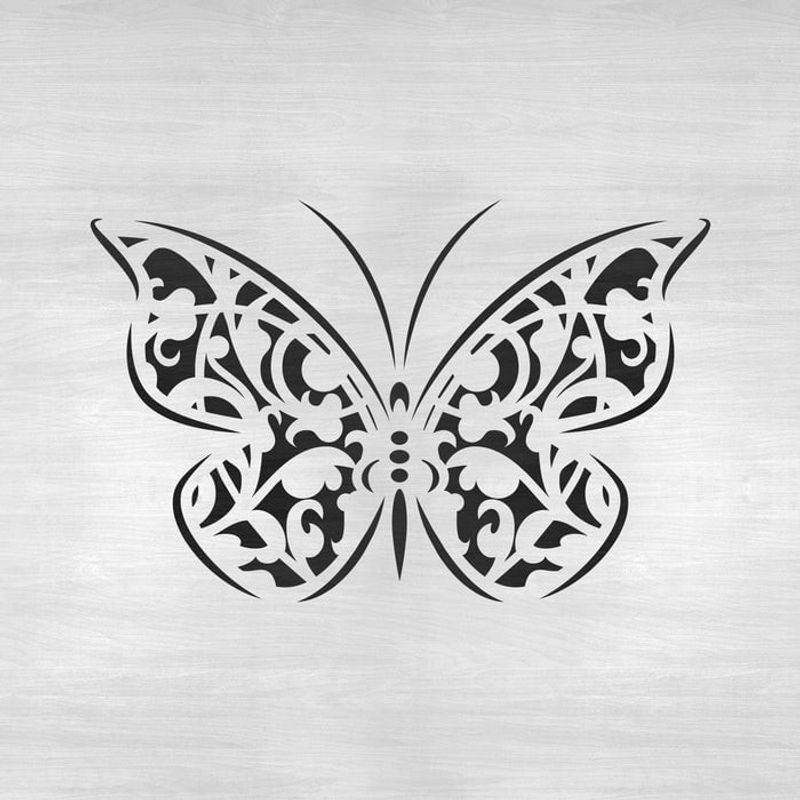 Casa si Gradina - Decoratiuni - DIY - Sabloane decorative pereti - Sablon Perete vopsire, tencuiala 0.7mm Fluture Gothic model MXSP7411, 800 x 800 mm - Infinity.ro