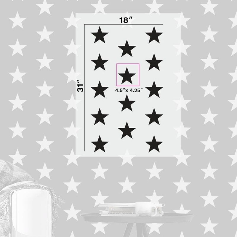 Casa si Gradina - Decoratiuni - DIY - Sabloane decorative pereti - Sablon Perete vopsire, tencuiala 900x600x0.7mm Star Pattern Refolosibil, model MXSP7127 - Infinity.ro