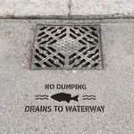 Casa si Gradina - Decoratiuni - DIY - Sabloane decorative pereti - Sablon Perete vopsire, tencuiala 0.7mm No Dumping Drains to Waterway Refolosibil, model MXSP7216, 1000 x 1000 mm, 0.70mm - Infinity.ro