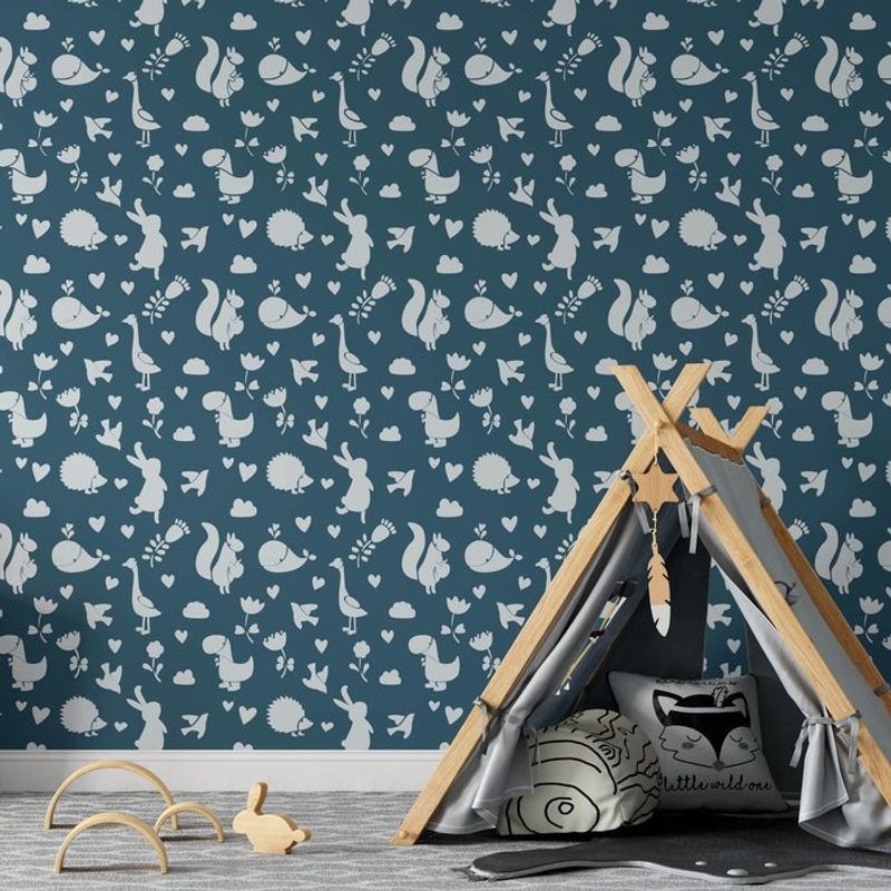Casa si Gradina - Decoratiuni - DIY - Sabloane decorative pereti - Sablon Perete vopsire, tencuiala 900x600x0.7mm Cute Animals Refolosibil, model MXSP7133 - Infinity.ro