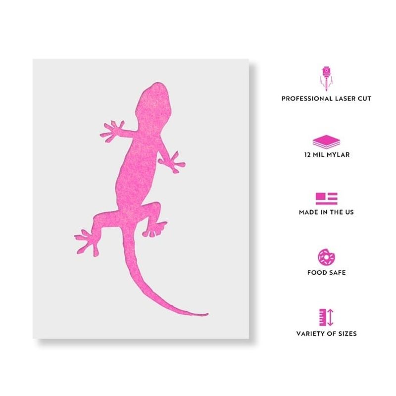 Casa si Gradina - Decoratiuni - DIY - Sabloane decorative pereti - Sablon Perete vopsire, tencuiala 0.7mm Geko model MXSP7414, 300 x 300 mm - Infinity.ro