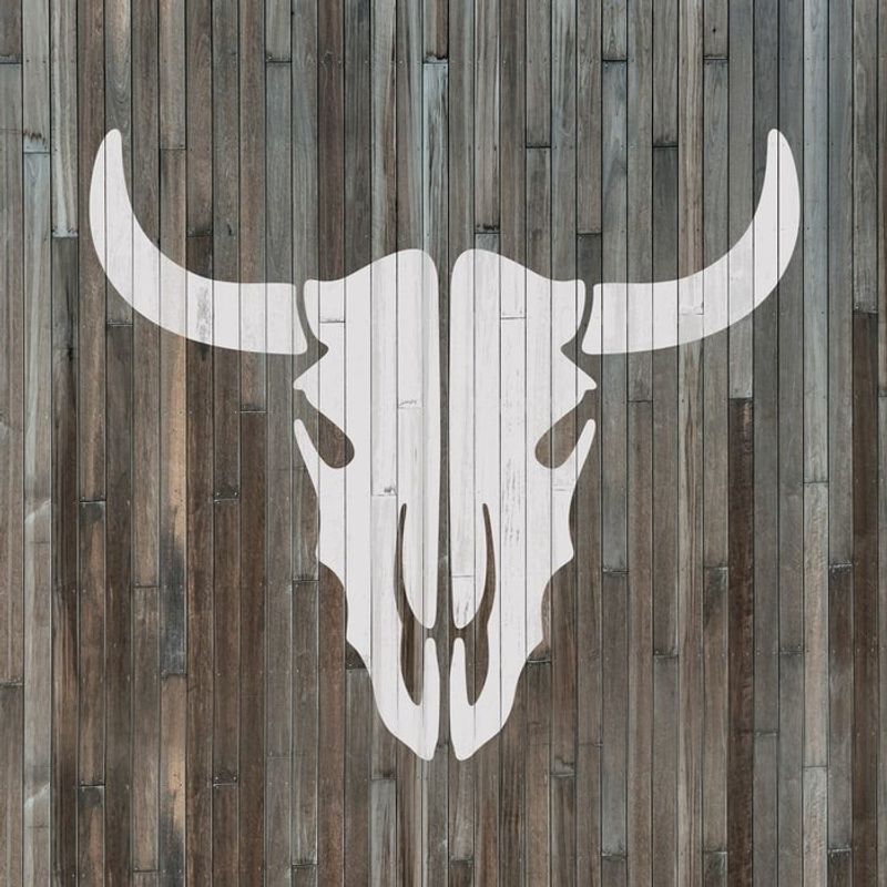 Casa si Gradina - Decoratiuni - DIY - Sabloane decorative pereti - Sablon Perete vopsire, tencuiala 0.7mm Craniu de Vaca model MXSP7415, 800 x 800 mm - Infinity.ro