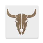 Casa si Gradina - Decoratiuni - DIY - Sabloane decorative pereti - Sablon Perete vopsire, tencuiala 0.7mm Craniu de Vaca model MXSP7415, 900 x 900 mm - Infinity.ro