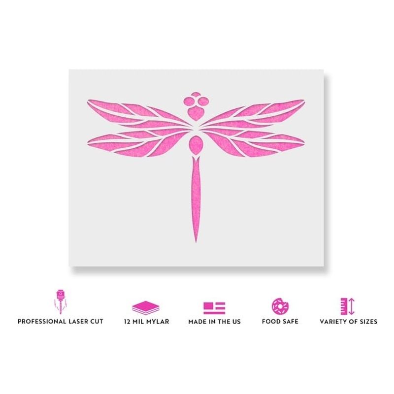 Casa si Gradina - Decoratiuni - DIY - Sabloane decorative pereti - Sablon Perete vopsire, tencuiala 0.7mm Libelula model MXSP7437, 1000 x 1000 mm - Infinity.ro
