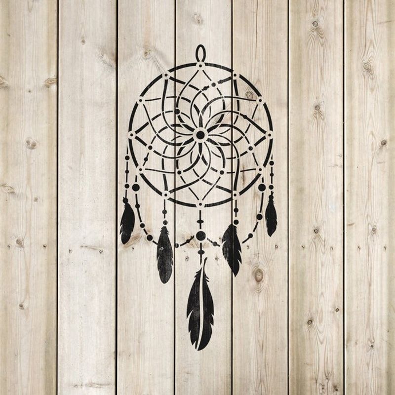 Casa si Gradina - Decoratiuni - DIY - Sabloane decorative pereti - Sablon Perete vopsire, tencuiala 0.7mm Dream Catcher model MXSP7456, 100 x 100 mm - Infinity.ro