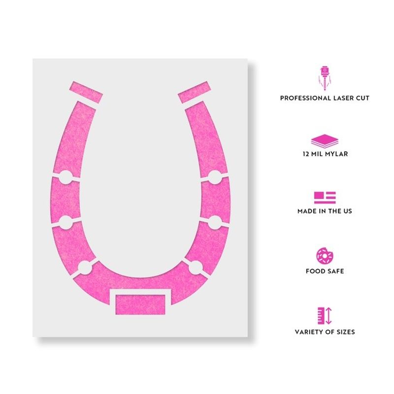Casa si Gradina - Decoratiuni - DIY - Sabloane decorative pereti - Sablon Perete vopsire, tencuiala 0.7mm Potcoava model MXSP7478, 100 x 100 mm - Infinity.ro