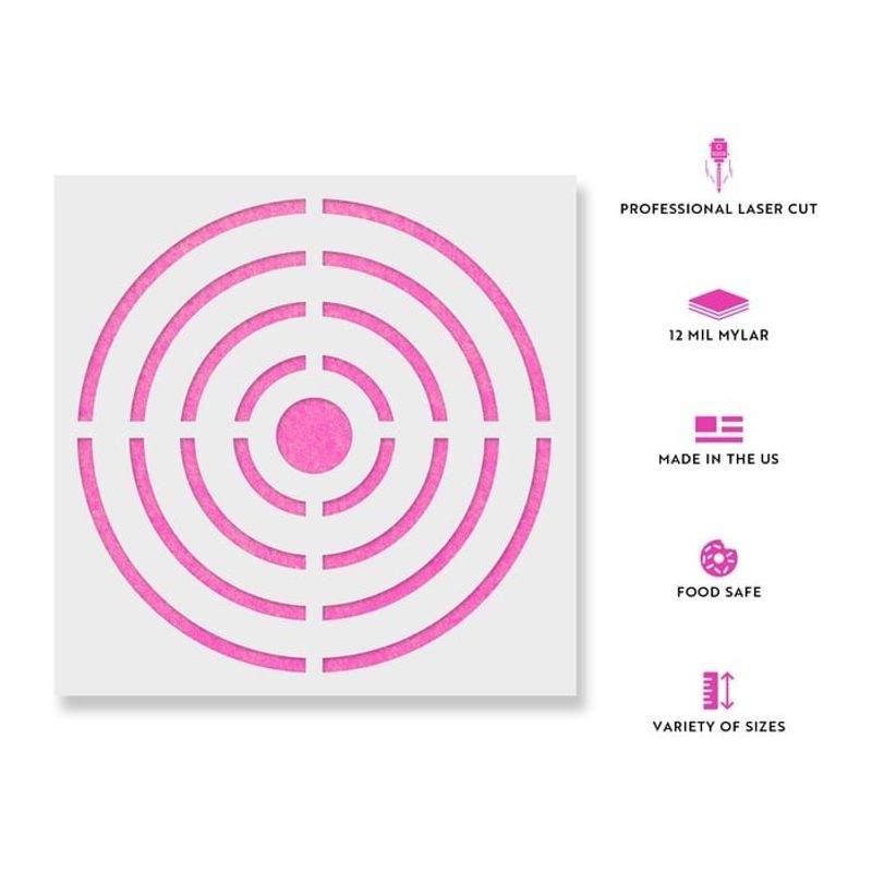 Casa si Gradina - Decoratiuni - DIY - Sabloane decorative pereti - Sablon Perete vopsire, tencuiala 0.7mm Tinta Bullseye model MXSP7457, 500 x 500 mm - Infinity.ro