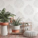 Casa si Gradina - Decoratiuni - DIY - Sabloane decorative pereti - Sablon Perete vopsire, tencuiala 900x600x0.7mm Leaf Damask Refolosibil, model MXSP7051 - Infinity.ro