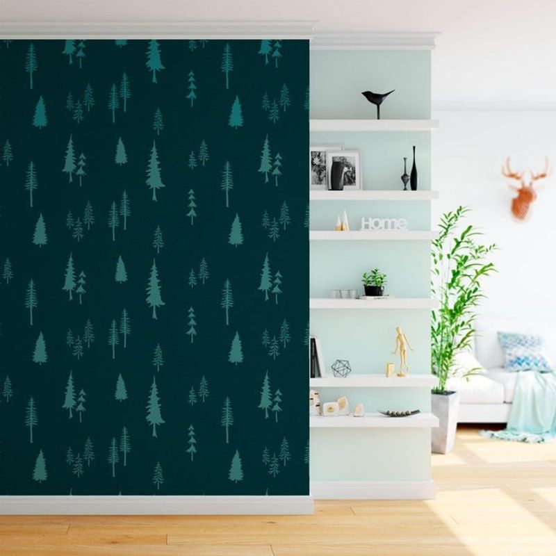 Casa si Gradina - Decoratiuni - DIY - Sabloane decorative pereti - Sablon Perete vopsire, tencuiala 900x600x0.7mm Fir Tree Forest Refolosibil, model MXSP7052 - Infinity.ro