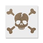 Casa si Gradina - Decoratiuni - DIY - Sabloane decorative pereti - Sablon Perete vopsire, tencuiala 0.7mm Craniu cu Oase Incrosate model MXSP7479, 100 x 100 mm - Infinity.ro