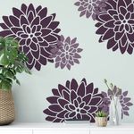 Casa si Gradina - Decoratiuni - DIY - Sabloane decorative pereti - Sablon Perete vopsire, tencuiala 900x600x0.7mm Dahlia Floral Refolosibil, model MXSP7054 - Infinity.ro