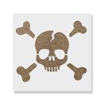 Casa si Gradina - Decoratiuni - DIY - Sabloane decorative pereti - Sablon Perete vopsire, tencuiala 0.7mm Craniu cu Oase Incrosate model MXSP7479, 400 x 400 mm - Infinity.ro