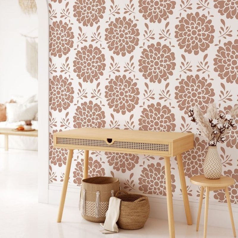 Casa si Gradina - Decoratiuni - DIY - Sabloane decorative pereti - Sablon Perete vopsire, tencuiala 900x600x0.7mm All-Over Dahlia Refolosibil, model MXSP7055 - Infinity.ro