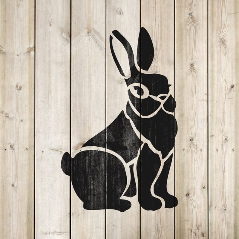Casa si Gradina - Decoratiuni - DIY - Sabloane decorative pereti - Sablon Perete vopsire, tencuiala 0.7mm Iepure model MXSP7428, 400 x 400 mm - Infinity.ro