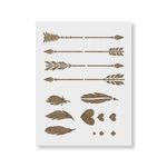 Casa si Gradina - Decoratiuni - DIY - Sabloane decorative pereti - Sablon Perete vopsire, tencuiala 0.7mm Set Sageti model MXSP7459, 400 x 400 mm - Infinity.ro