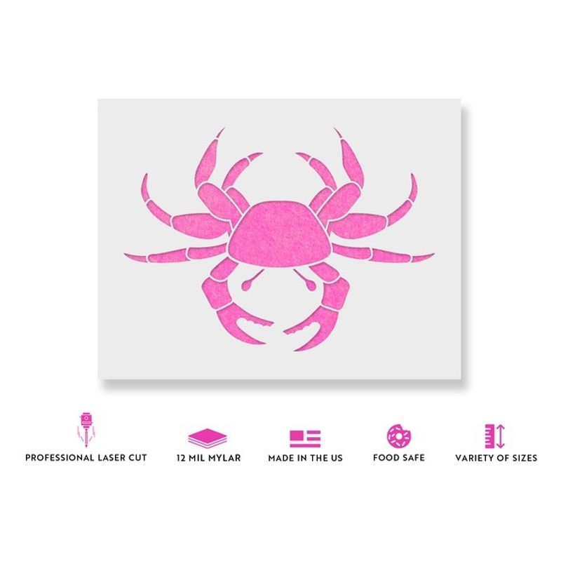Casa si Gradina - Decoratiuni - DIY - Sabloane decorative pereti - Sablon Perete vopsire, tencuiala 0.7mm Crab model MXSP7439, 100 x 100 mm - Infinity.ro