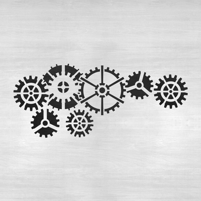 Casa si Gradina - Decoratiuni - DIY - Sabloane decorative pereti - Sablon Perete vopsire, tencuiala 0.7mm Roti Dintate model MXSP7470, 500 x 500 mm - Infinity.ro