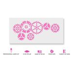 Casa si Gradina - Decoratiuni - DIY - Sabloane decorative pereti - Sablon Perete vopsire, tencuiala 0.7mm Roti Dintate model MXSP7470, 600 x 600 mm - Infinity.ro